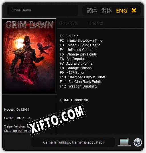 Grim Dawn: Трейнер +12 [v1.2]