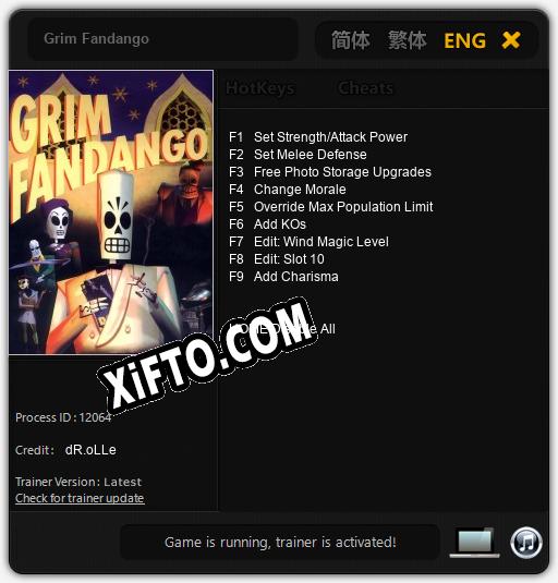Grim Fandango: ТРЕЙНЕР И ЧИТЫ (V1.0.8)
