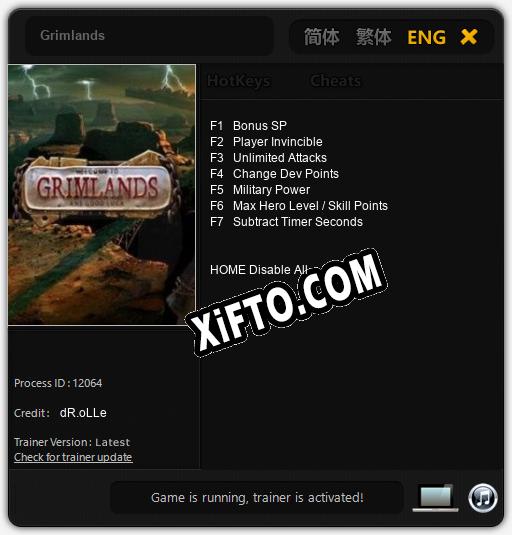 Grimlands: ТРЕЙНЕР И ЧИТЫ (V1.0.87)