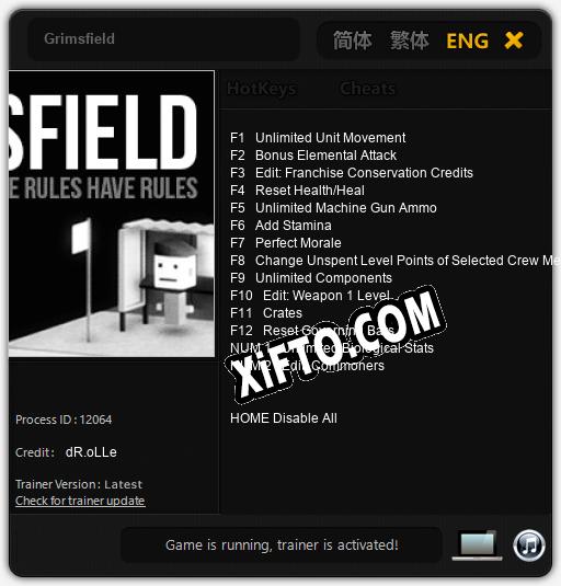 Grimsfield: Трейнер +14 [v1.1]