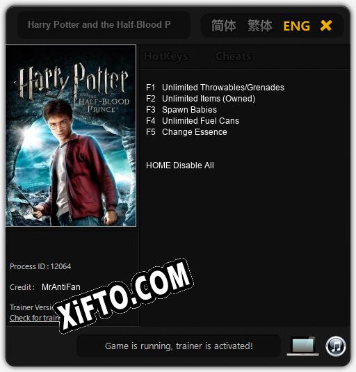 Harry Potter and the Half-Blood Prince: ТРЕЙНЕР И ЧИТЫ (V1.0.15)