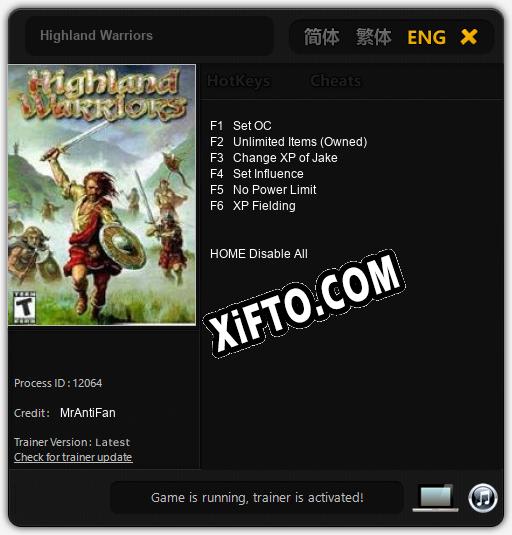 Трейнер для Highland Warriors [v1.0.5]