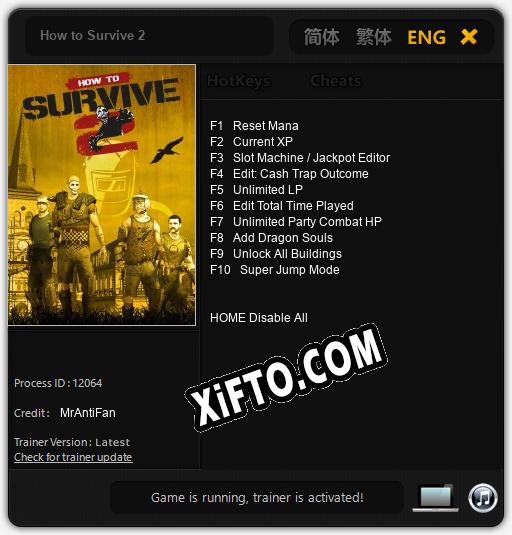 How to Survive 2: Трейнер +10 [v1.1]