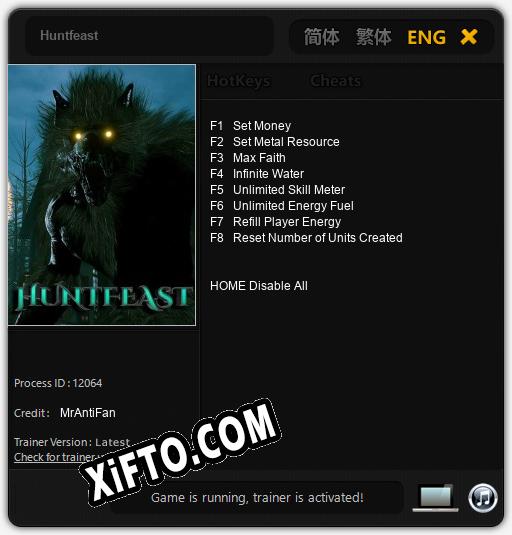 Huntfeast: Трейнер +8 [v1.9]