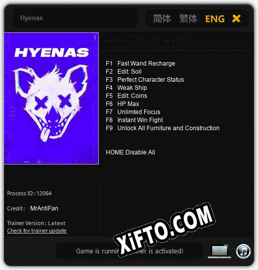 Hyenas: Читы, Трейнер +9 [MrAntiFan]