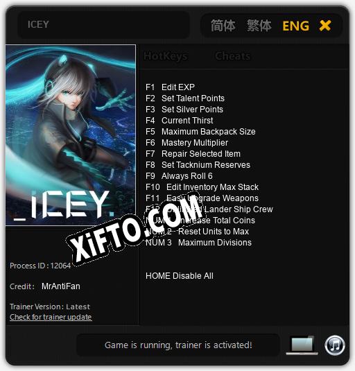 ICEY: Трейнер +15 [v1.5]