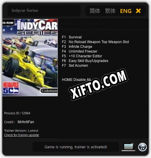 Indycar Series: Трейнер +7 [v1.4]