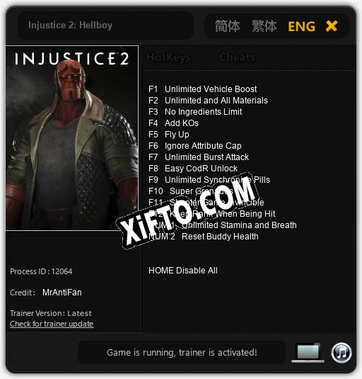 Injustice 2: Hellboy: ТРЕЙНЕР И ЧИТЫ (V1.0.36)