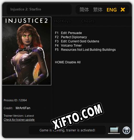 Injustice 2: Starfire: Трейнер +5 [v1.1]