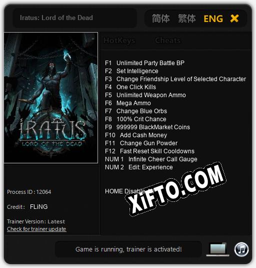 Трейнер для Iratus: Lord of the Dead [v1.0.3]