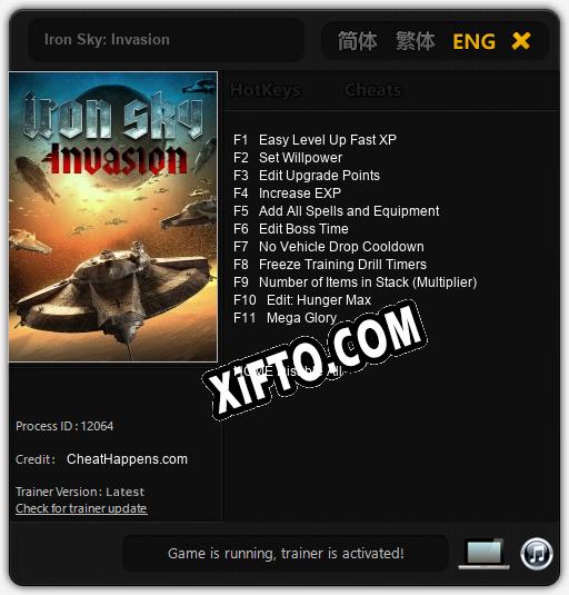 Трейнер для Iron Sky: Invasion [v1.0.1]