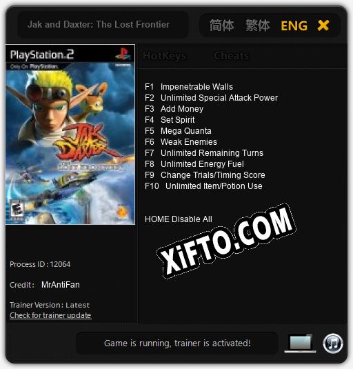 Jak and Daxter: The Lost Frontier: ТРЕЙНЕР И ЧИТЫ (V1.0.60)
