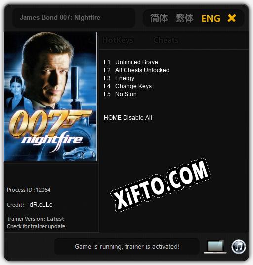 Трейнер для James Bond 007: Nightfire [v1.0.5]