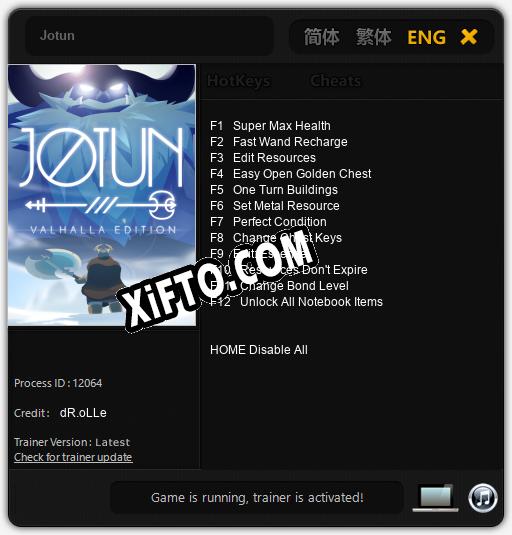 Трейнер для Jotun [v1.0.8]