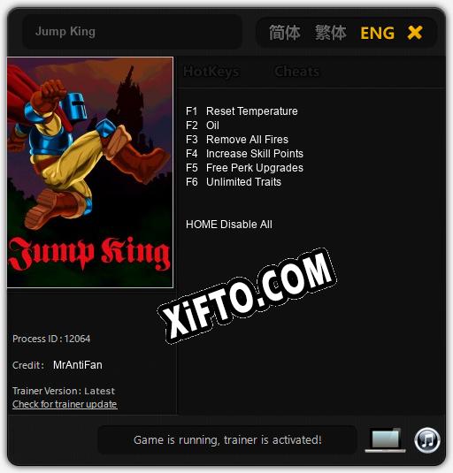 Jump King: Трейнер +6 [v1.1]