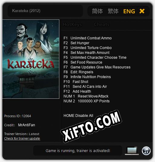 Karateka (2012): Читы, Трейнер +14 [MrAntiFan]