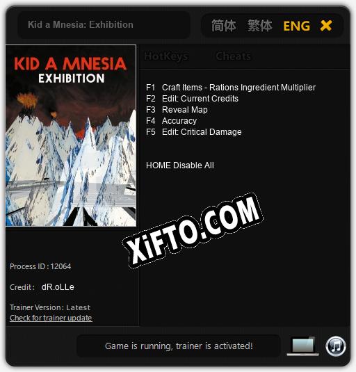 Трейнер для Kid a Mnesia: Exhibition [v1.0.3]