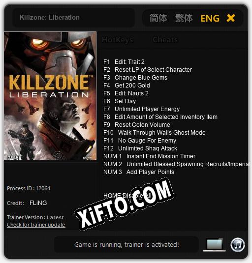 Killzone: Liberation: Трейнер +15 [v1.8]