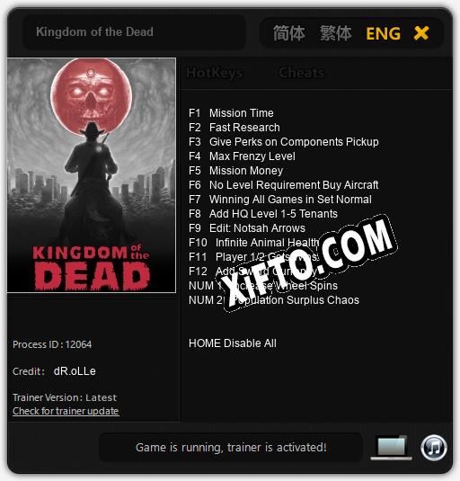 Трейнер для Kingdom of the Dead [v1.0.9]