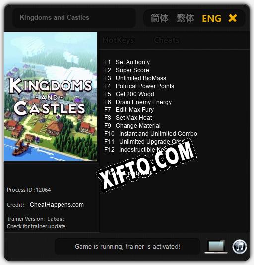 Трейнер для Kingdoms and Castles [v1.0.3]