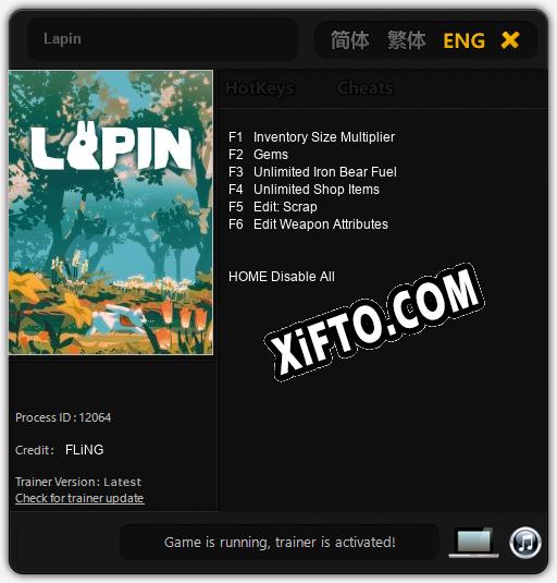 Lapin: Трейнер +6 [v1.9]