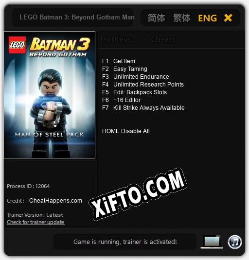 LEGO Batman 3: Beyond Gotham Man of Steel: Трейнер +7 [v1.7]