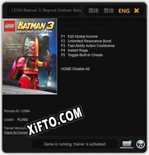 LEGO Batman 3: Beyond Gotham Rainbow Batman: ТРЕЙНЕР И ЧИТЫ (V1.0.14)