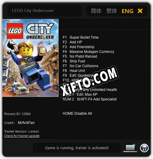 Трейнер для LEGO City Undercover [v1.0.6]