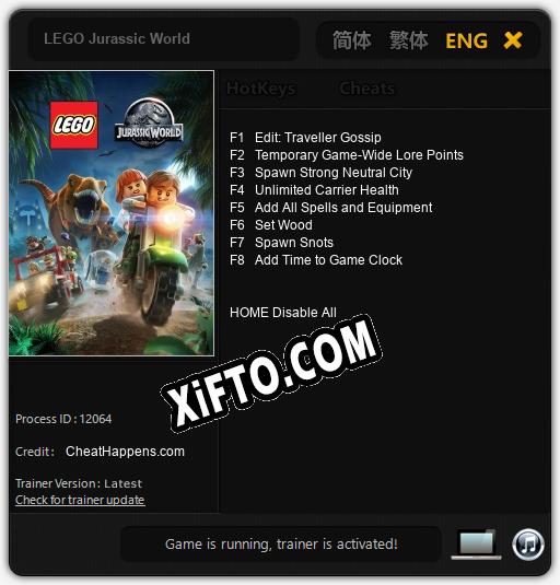 LEGO Jurassic World: ТРЕЙНЕР И ЧИТЫ (V1.0.49)