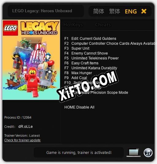 Трейнер для LEGO Legacy: Heroes Unboxed [v1.0.1]