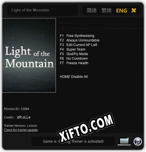 Light of the Mountain: ТРЕЙНЕР И ЧИТЫ (V1.0.49)