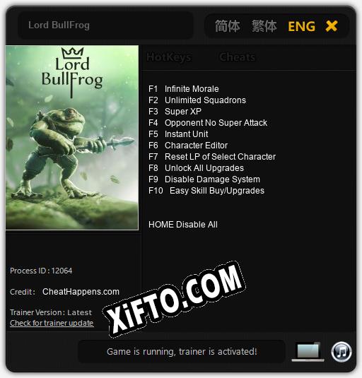 Lord BullFrog: Трейнер +10 [v1.9]