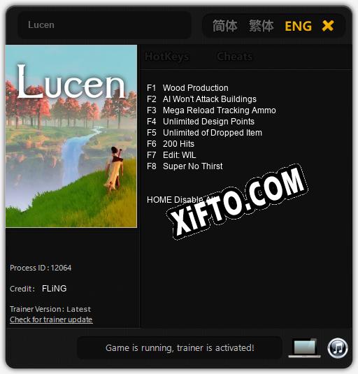 Lucen: Читы, Трейнер +8 [FLiNG]