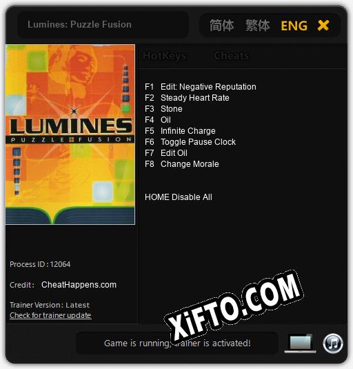 Трейнер для Lumines: Puzzle Fusion [v1.0.2]