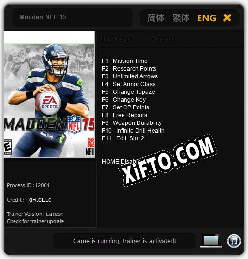 Madden NFL 15: ТРЕЙНЕР И ЧИТЫ (V1.0.62)