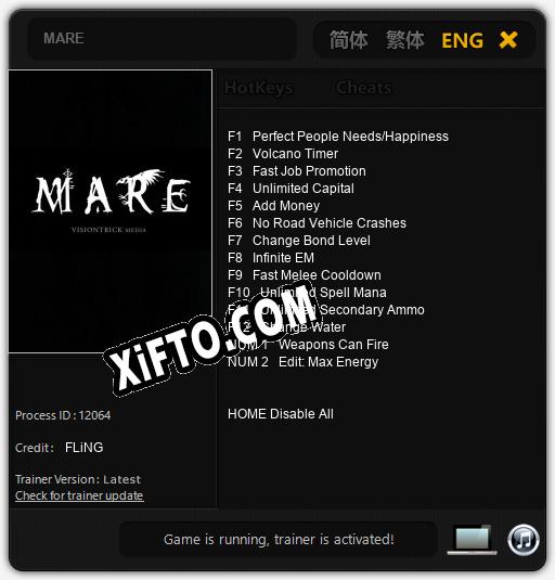 MARE: ТРЕЙНЕР И ЧИТЫ (V1.0.85)