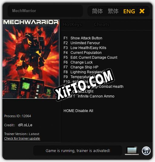 MechWarrior: Трейнер +13 [v1.1]