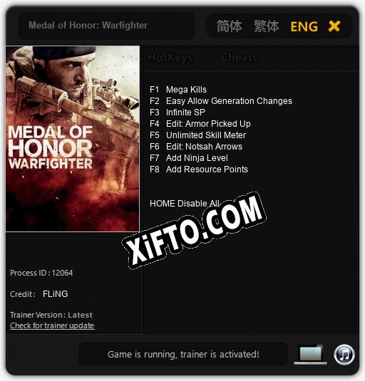 Medal of Honor: Warfighter: Читы, Трейнер +8 [FLiNG]