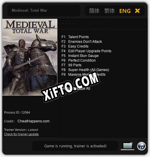 Medieval: Total War: ТРЕЙНЕР И ЧИТЫ (V1.0.30)