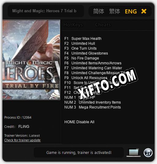 Might and Magic: Heroes 7 Trial by Fire: Трейнер +15 [v1.9]