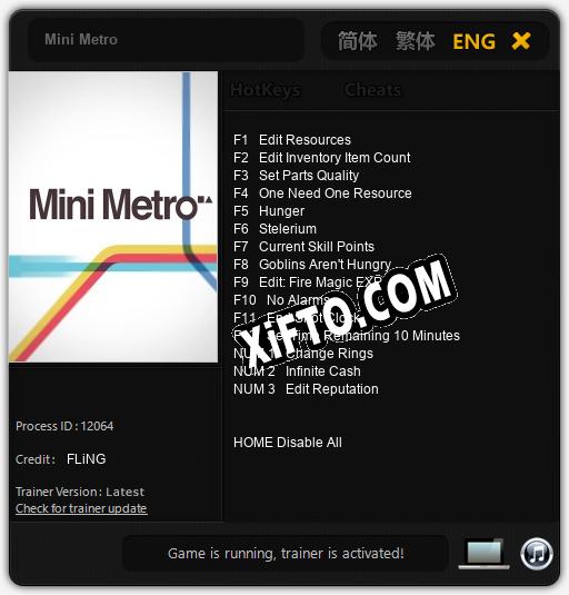 Mini Metro: Трейнер +15 [v1.7]