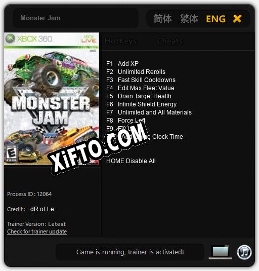 Трейнер для Monster Jam [v1.0.7]