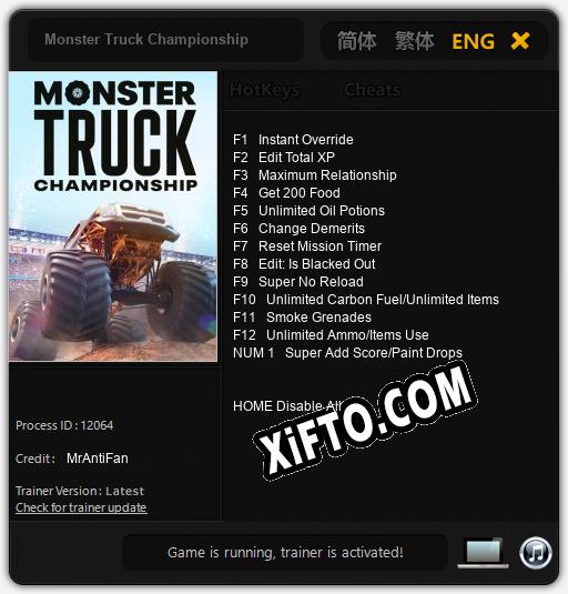 Monster Truck Championship: Читы, Трейнер +13 [MrAntiFan]