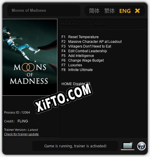 Трейнер для Moons of Madness [v1.0.8]