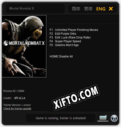 Mortal Kombat X: ТРЕЙНЕР И ЧИТЫ (V1.0.85)