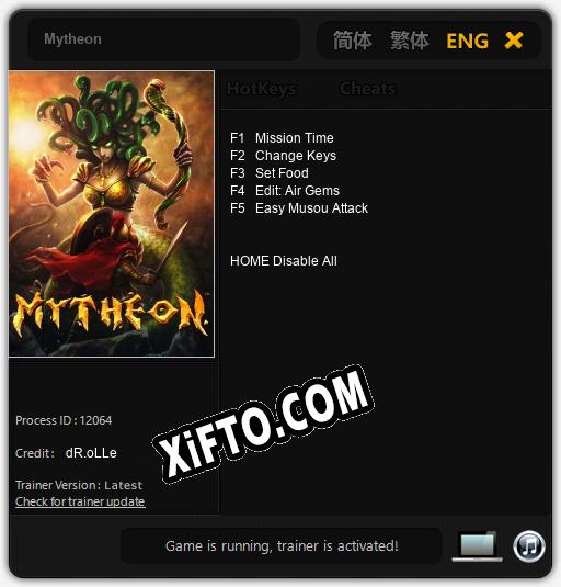 Трейнер для Mytheon [v1.0.1]