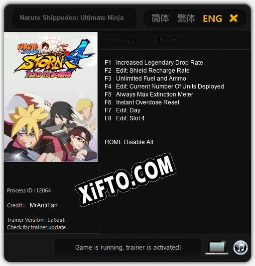 Naruto Shippuden: Ultimate Ninja Storm 4 Road to Boruto: Читы, Трейнер +8 [MrAntiFan]