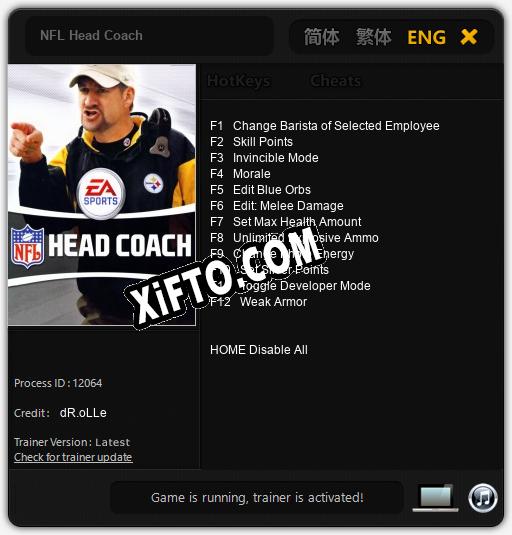 NFL Head Coach: Трейнер +12 [v1.8]