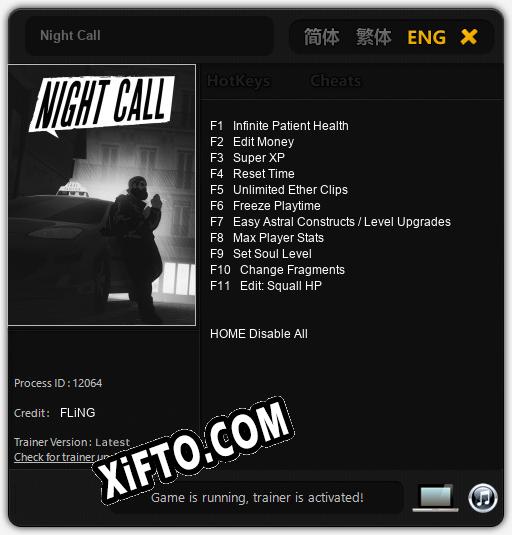 Night Call: Трейнер +11 [v1.2]