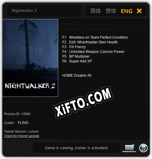 Nightwalker 2: Трейнер +6 [v1.9]